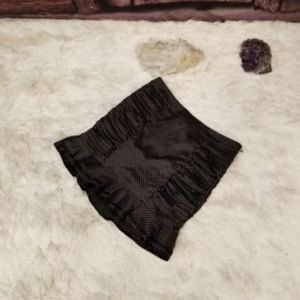 Bebe Mini Skirt 97% Silk Tiered Ruched Ruffle